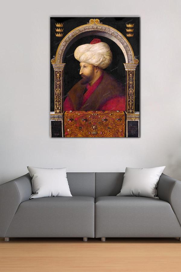 Morfil Sanat Atölyesi Fatih Sultan Mehmet Han Osmanlı Kanvas Tablo - Image 1