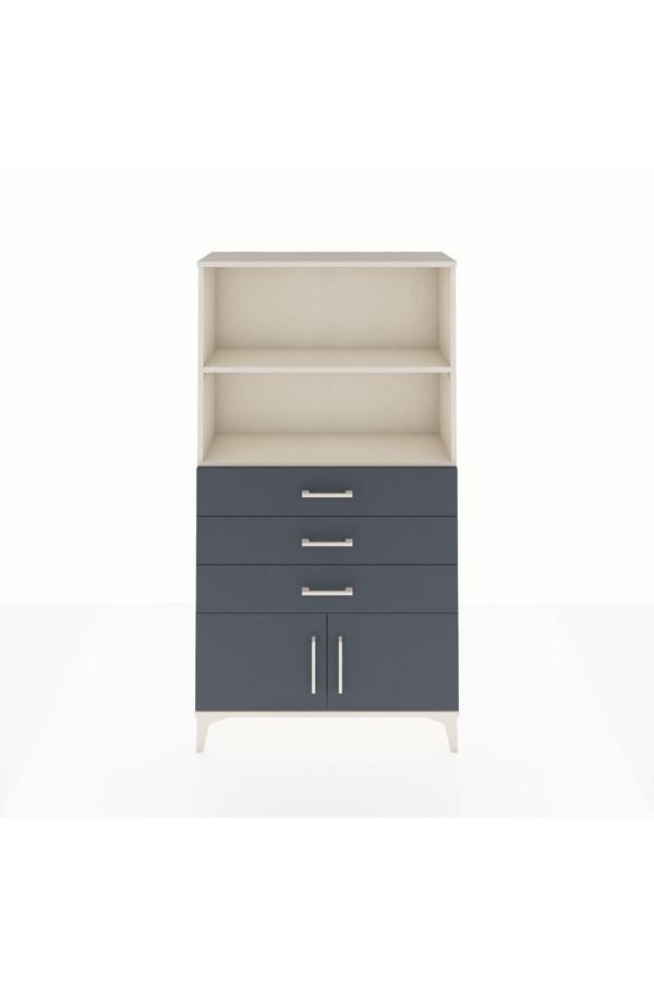 Arges Dolap 2 Raflı 3 Çekmeceli 2 Kapaklı 88x30x163 Aytaşı-Antrasit - Image 1
