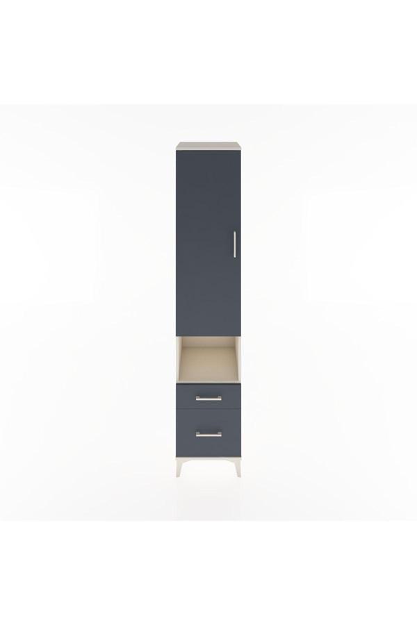 Dienni Hyperion Dolap 3 Raflı 2 Çekmeceli 1 Askılı 44 x 44 x 221 cm Aytaşı - Antrasit - Image 1