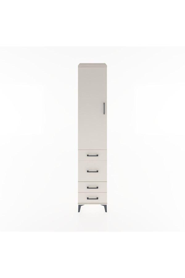 Hyperion Dolap 3 Raflı 4 Çekmeceli Tek Kapaklı 44x44x221 Aytaşı-Aytaşı - Image 1