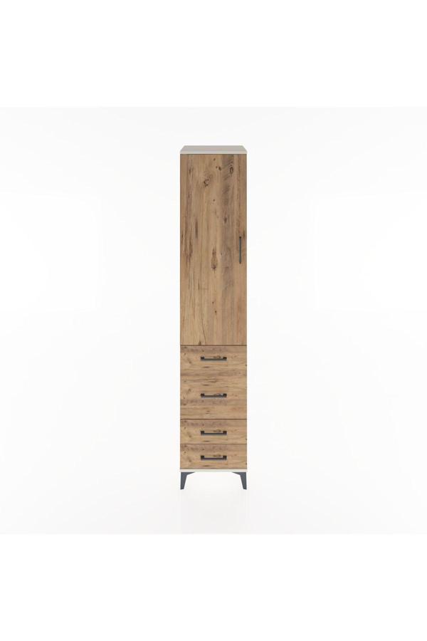 Hyperion Dolap 2 Raflı 4 Çekmeceli Tek Askılı 44x44x221 Aytaşı-Çam - Image 1