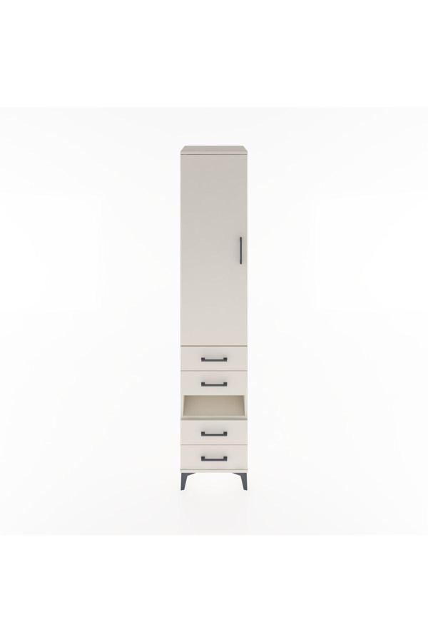 Hyperion Dolap 4 Raflı 4 Çekmeceli Tek Kapaklı 44x44x221 Aytaşı-Aytaşı - Image 1