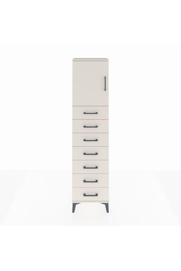 Dienni Arges Dolap 2 Raflı 7 Çekmeceli 1 Kapaklı 44 x 30 x 182 cm Aytaşı - Aytaşı - Image 1