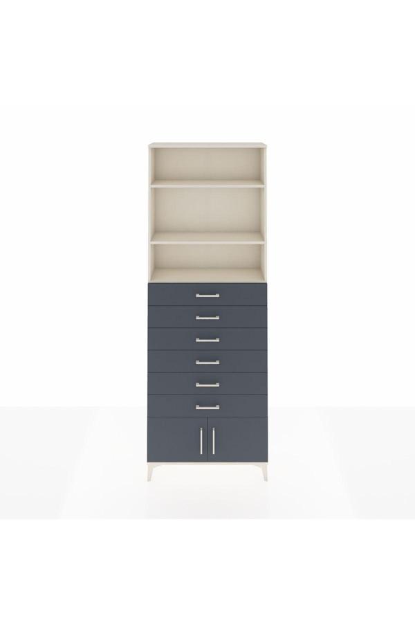 Arges Dolap 3 Raflı 6 Çekmeceli 2 Kapaklı 88x30x243 Aytaşı-Antrasit - Image 1