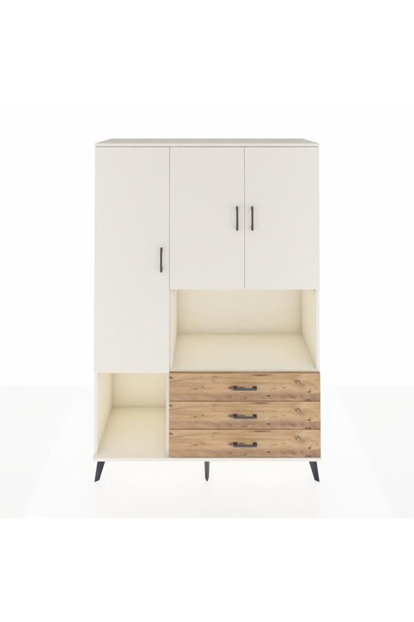 Hyperion Dolap 6 Raflı 3 Çekmeceli 3 Kapaklı 132x44x195 Aytaşı-Aytaşı/Çam - Image 1