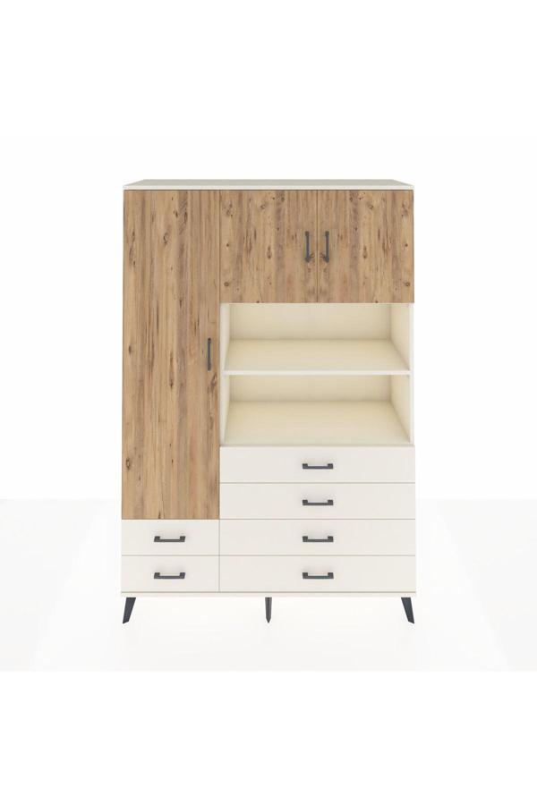 Dienni Hyperion Dolap 8 Raflı 6 Çekmeceli 3 Kapaklı 132 x 44 x 195 cm Aytaşı - Çam - Aytaşı - Image 1