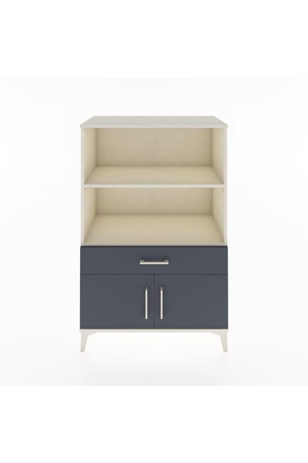 Hyperion Dolap 2 Raflı Tek Çekmeceli 2 Kapaklı 88x44x134 Aytaşı-Antrasit - Image 1