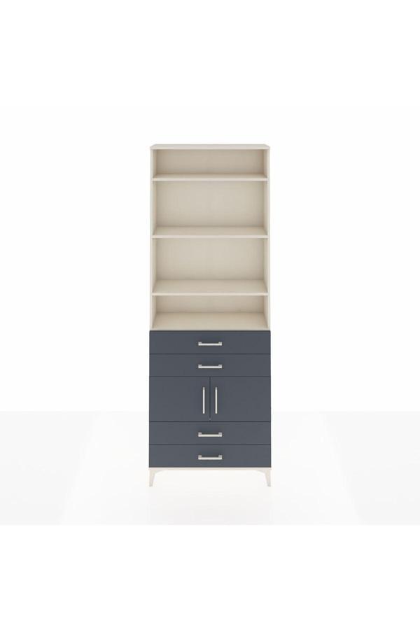 Arges Dolap 5 Raflı 4 Çekmeceli 2 Kapaklı 88x30x243 Aytaşı-Antrasit - Image 1