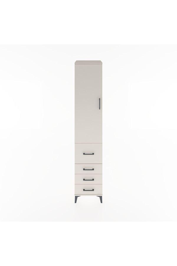 Hyperion Dolap 3 Raflı 4 Çekmeceli Tek Kapaklı 44x44x221 Aytaşı-Aytaşı - Image 1