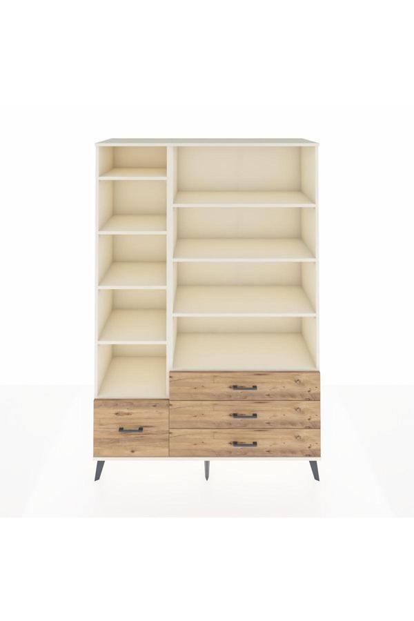 Dienni Hyperion Dolap 9 Raflı 4 Çekmeceli 132 x 44 x 195 cm Aytaşı - Aytaşı - Çam - Image 1