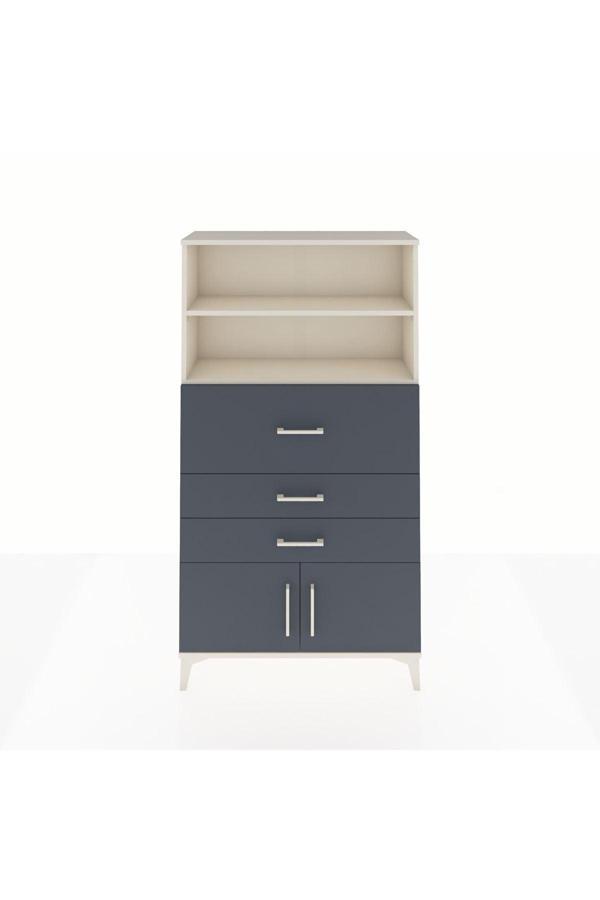 Arges Dolap 2 Raflı 3 Çekmeceli 2 Kapaklı 88x30x163 Aytaşı-Antrasit - Image 1