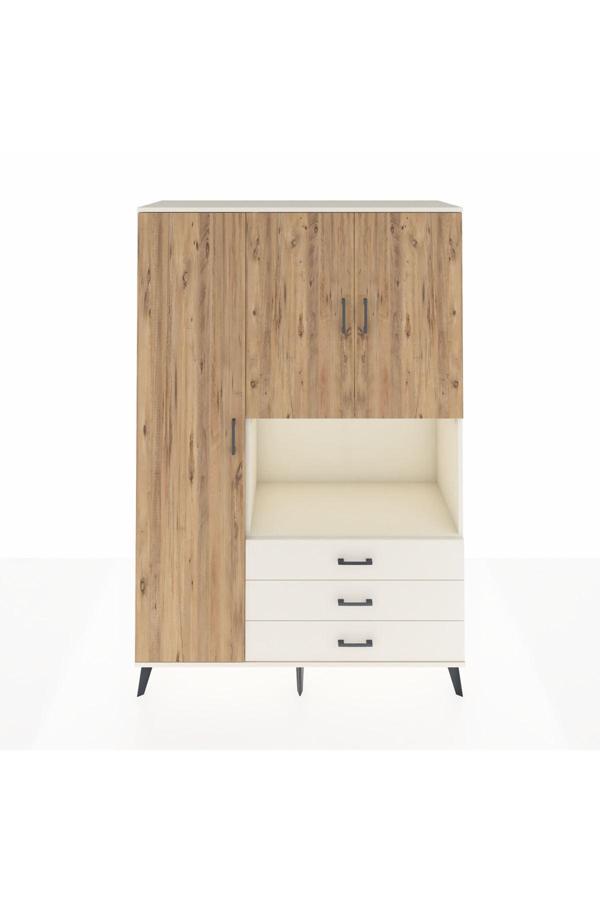 Hyperion Dolap 6 Raflı 3 Çekmeceli 3 Kapaklı 132x44x195 Aytaşı-Çam/Aytaşı - Image 1