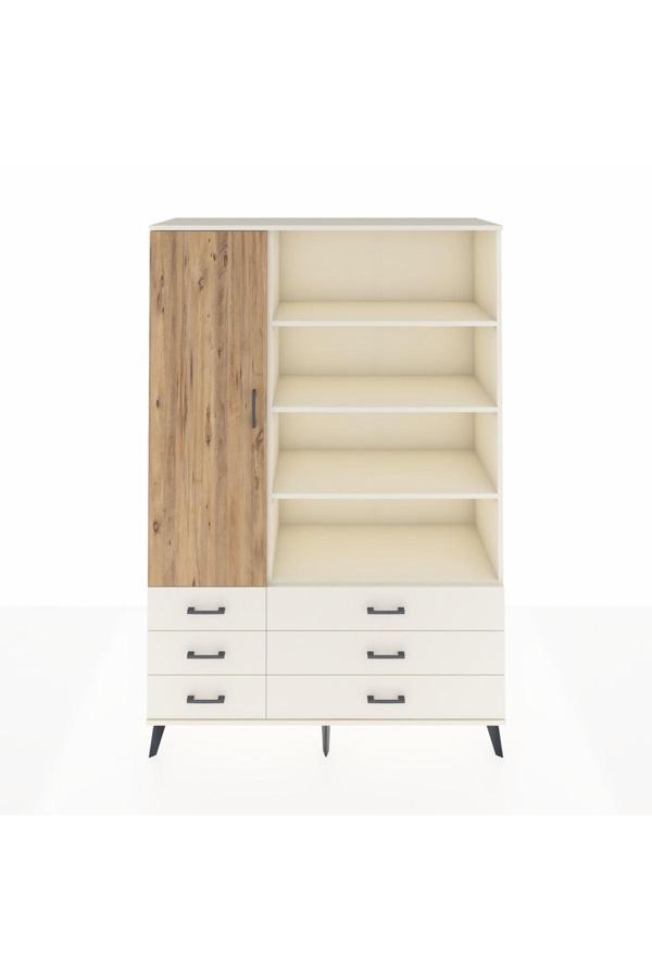 Dienni Hyperion Dolap 8 Raflı 6 Çekmeceli 1 Kapaklı 132 x 44 x 195 cm Aytaşı - Çam - Aytaşı - Image 1