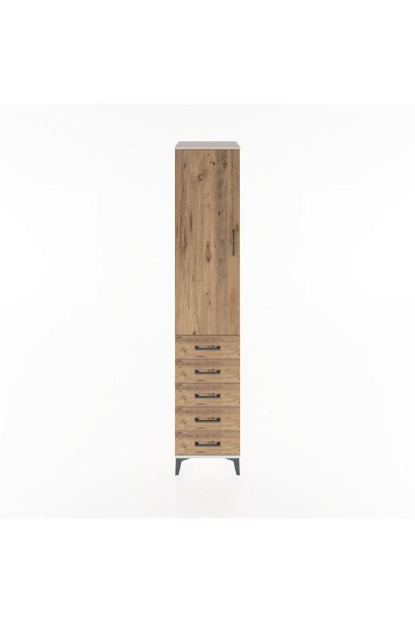 Hyperion Dolap 2 Raflı 5 Çekmeceli Tek Askılı 44x44x221 Aytaşı-Çam - Image 1