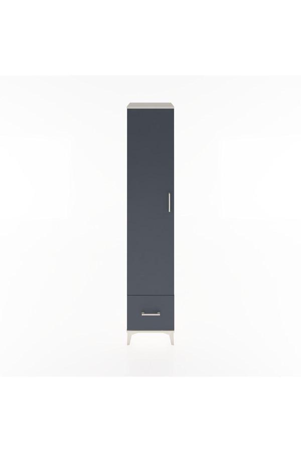 Hyperion Dolap 5 Raflı Tek Çekmeceli Tek Kapaklı 44x44x221 Aytaşı-Antrasit - Image 1