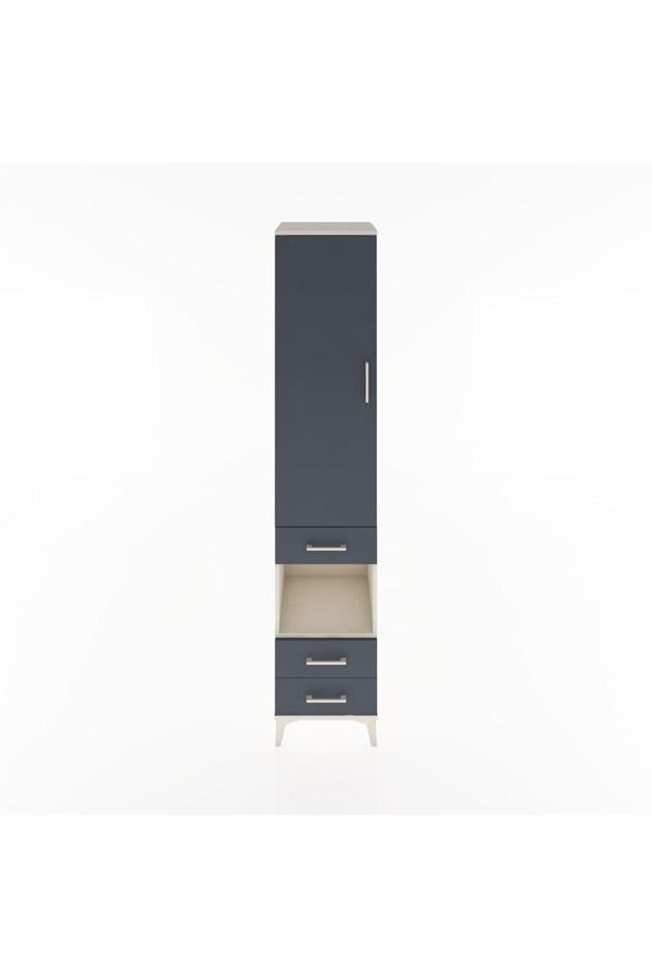 Hyperion Dolap 3 Raflı 3 Çekmeceli Tek Askılı 44x44x221 Aytaşı-Antrasit - Image 1