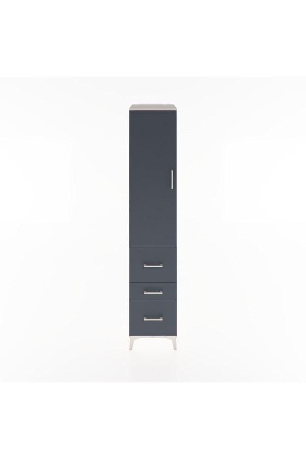 Hyperion Dolap 2 Raflı 3 Çekmeceli Tek Askılı 44x44x221 Aytaşı-Antrasit - Image 1