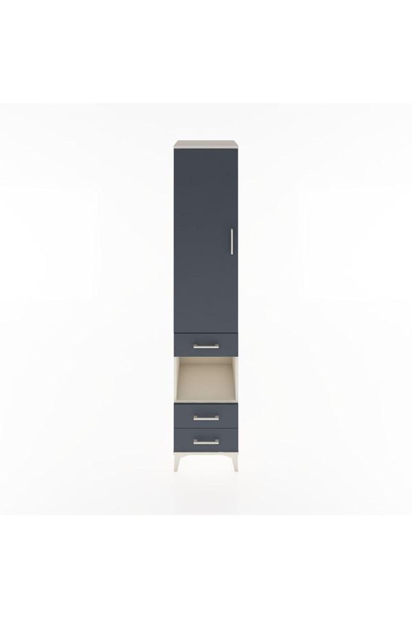 Hyperion Dolap 4 Raflı 3 Çekmeceli Tek Kapaklı 44x44x221 Aytaşı-Antrasit - Image 1