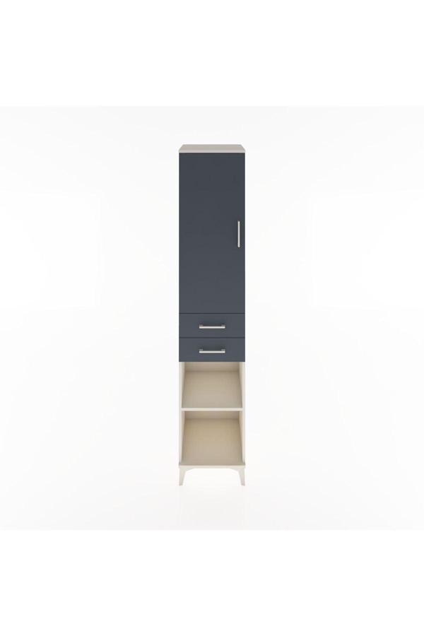Hyperion Dolap 3 Raflı 2 Çekmeceli Tek Askılı 44x44x221 Aytaşı-Antrasit - Image 1