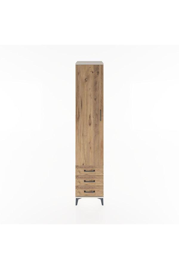 Hyperion Dolap 3 Raflı 3 Çekmeceli Tek Askılı 44x44x221 Aytaşı-Çam - Image 1