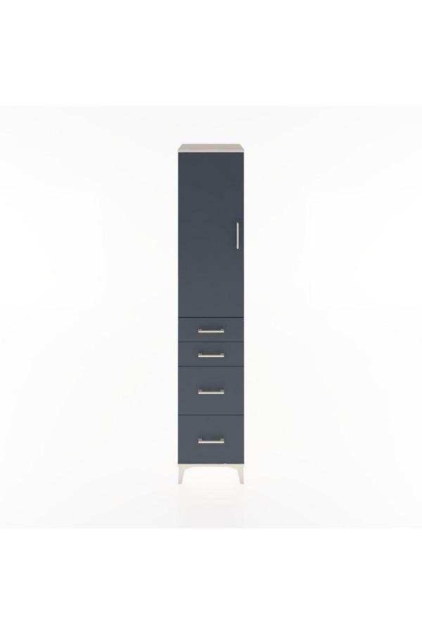 Hyperion Dolap 2 Raflı 4 Çekmeceli Tek Askılı 44x44x221 Aytaşı-Antrasit - Image 1