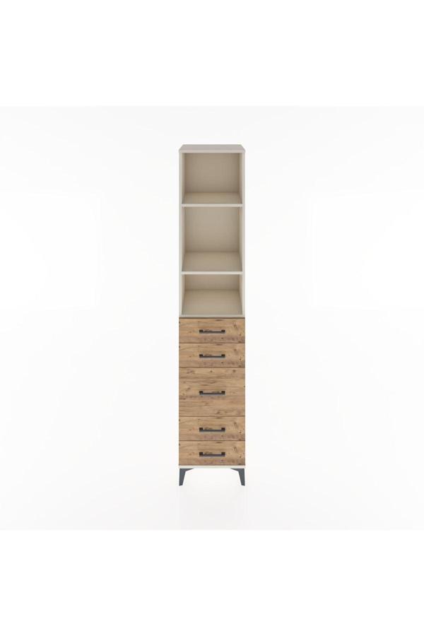 Hyperion Dolap 3 Raflı 5 Çekmeceli 44x44x221 Aytaşı-Çam - Image 1