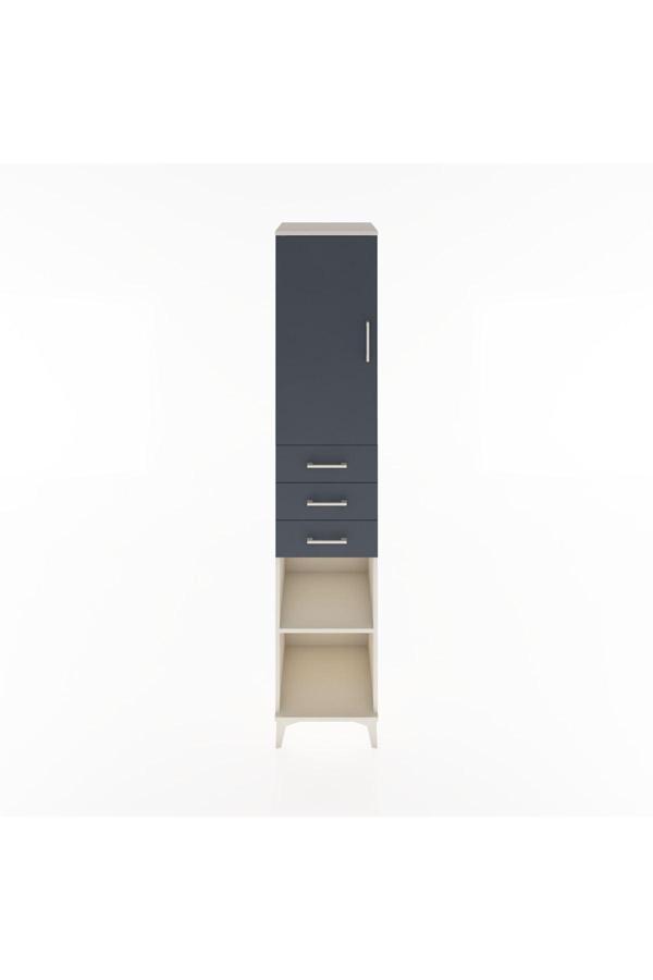 Dienni Hyperion Dolap 4 Raflı 3 Çekmeceli 1 Kapaklı 44 x 44 x 221 cm Aytaşı - Antrasit - Image 1