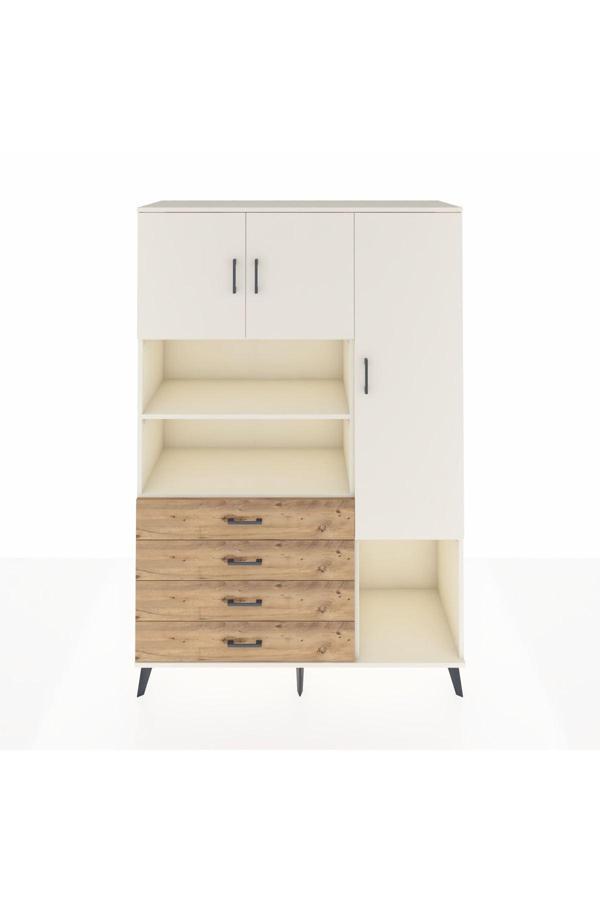 Dienni Hyperion Dolap 8 Raflı 4 Çekmeceli 3 Kapaklı 132 x 44 x 195 cm Aytaşı - Aytaşı - Çam - Image 1