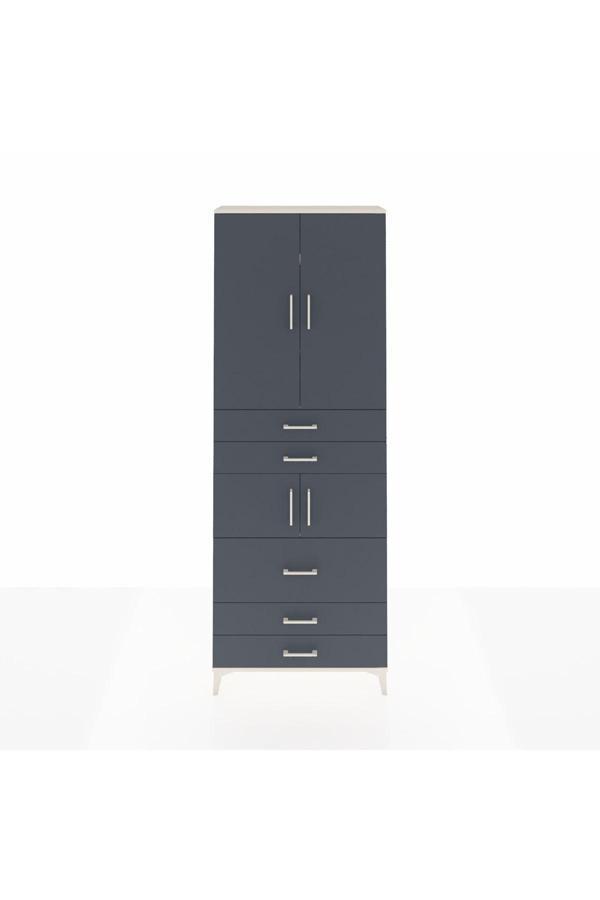 Arges Dolap 4 Raflı 5 Çekmeceli 4 Kapaklı 88x30x243 Aytaşı-Antrasit - Image 1