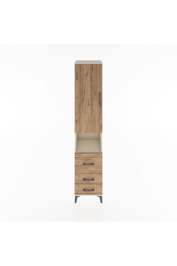 Hyperion Dolap 3 Raflı 3 Çekmeceli Tek Askılı 44x44x221 Aytaşı-Çam - Image 1