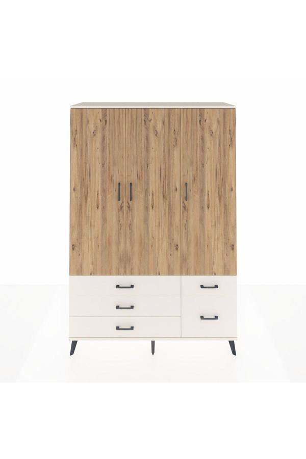 Hyperion Dolap 5 Raflı 5 Çekmeceli Tek Askılı 132x44x195 Aytaşı-Çam/Aytaşı - Image 1