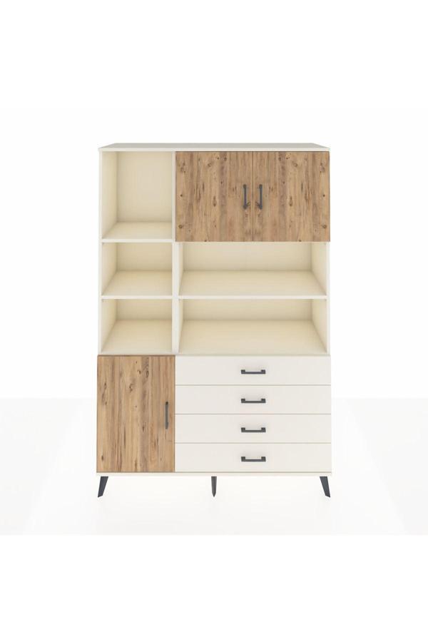 Hyperion Dolap 8 Raflı 4 Çekmeceli 3 Kapaklı 132x44x195 Aytaşı-Çam/Aytaşı - Image 1