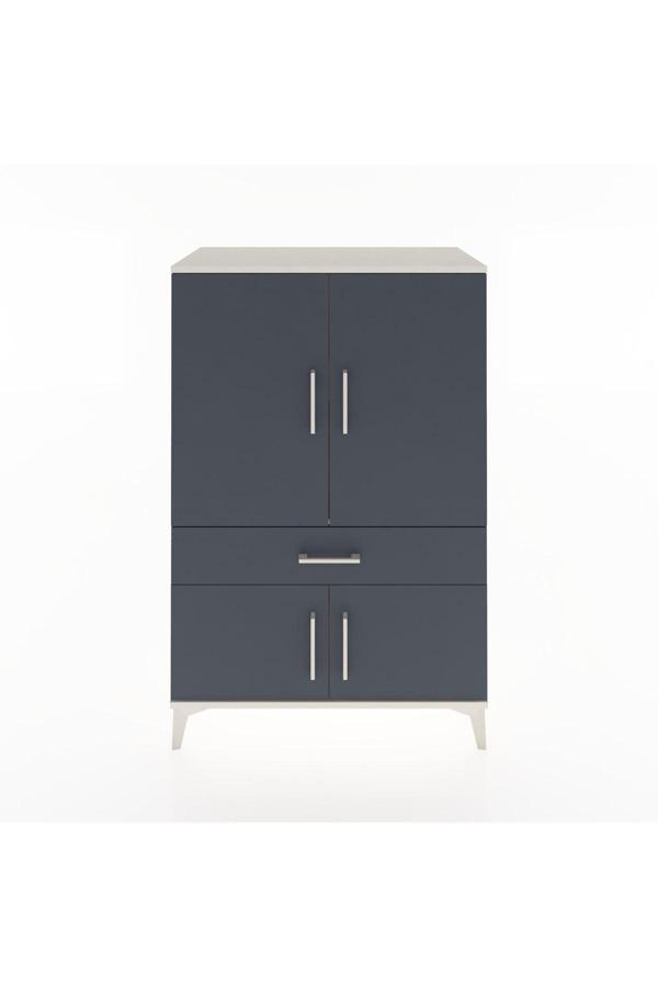 Hyperion Dolap 2 Raflı Tek Çekmeceli 4 Kapaklı 88x44x134 Aytaşı-Antrasit - Image 1