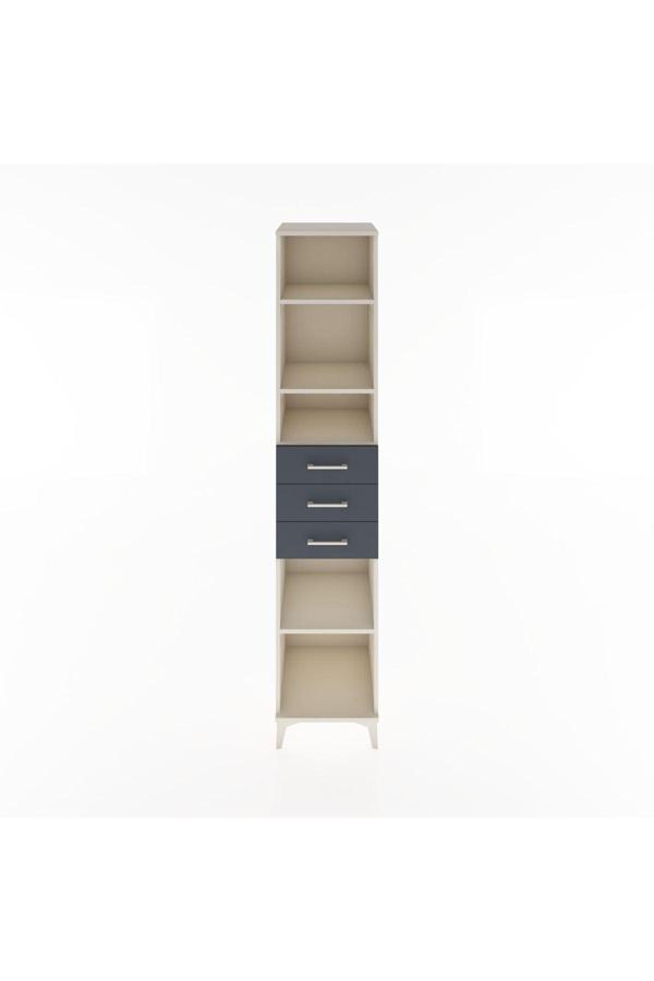 Hyperion Dolap 4 Raflı 3 Çekmeceli 44x44x221 Aytaşı-Antrasit - Image 1