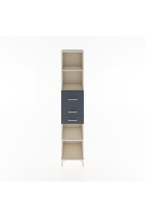 Hyperion Dolap 4 Raflı 3 Çekmeceli 44x44x221 Aytaşı-Antrasit - Image 1