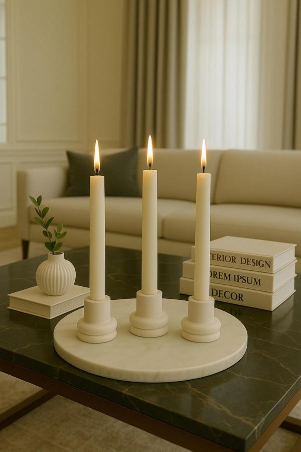 Neydin Home 3’lü Şamdanlık Seti – Şık ve Minimal Dekoratif Şamdanlık - Image 1