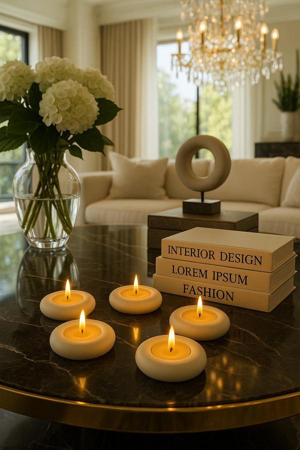 Neydin Home 5’li El Yapımı Taş Tealight Mumluk Seti | Modern & Dekoratif & Hediyelik - Image 1