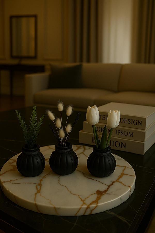 Neydin Home 3’lü Dekoratif Vazo Seti – Dekoratif & Modern Tasarım ÇİÇEKLER HARİÇTİR - Image 1