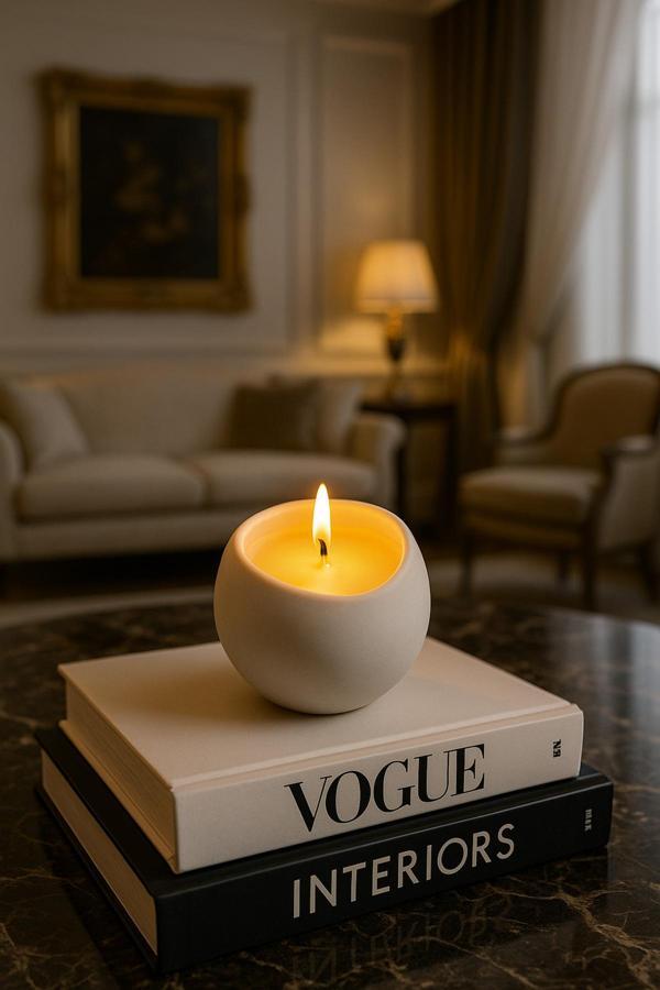 Neydin Home Dekoratif Kavanoz Okyanus Kokulu Mum | Yuvarlak Minimal Tasarım - Image 1