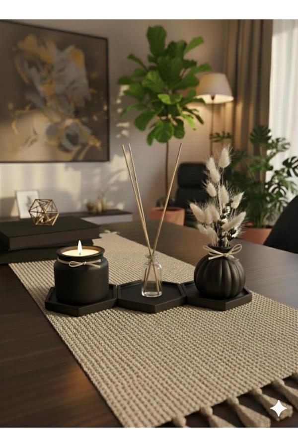 Neydin Home 4'lü Set - Fruit Fresh Kokulu Mum & Oda Kokusu, Vazo ve Sunum Altlıklı ÇİÇEKLER HARİÇTİR - Image 1