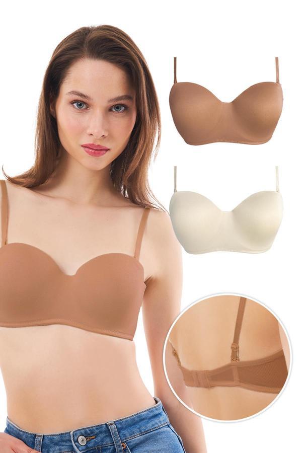 Balenli Toparlayıcı Dolgusuz Straplez Sütyen 2li Paket-3 - Image 1