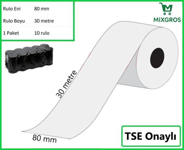 80x30 Metre Termal Yazarkasa ve Adisyon Rulosu 10 Adet - Image 1