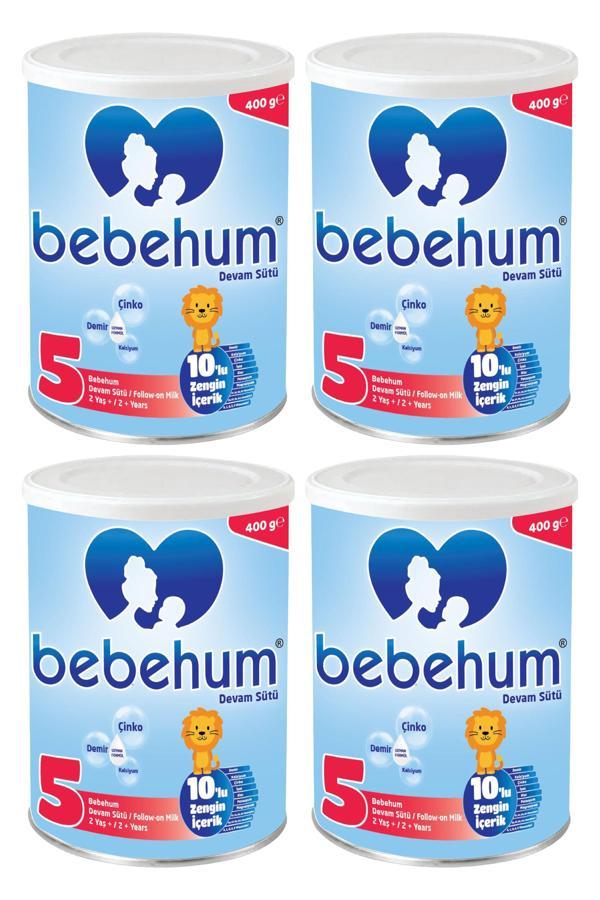 Bebehum Teneke 5 Devam Sütü 400 gr 2 Yaş+ x4 Adet - Image 1