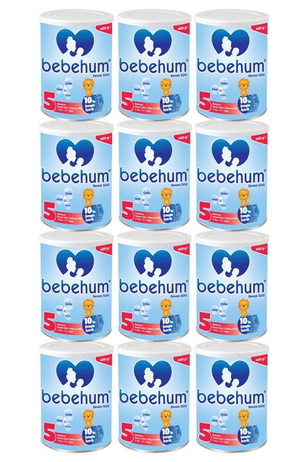 Bebehum Teneke 5 Devam Sütü 400 gr 2 Yaş+ x12 Adet - Image 1