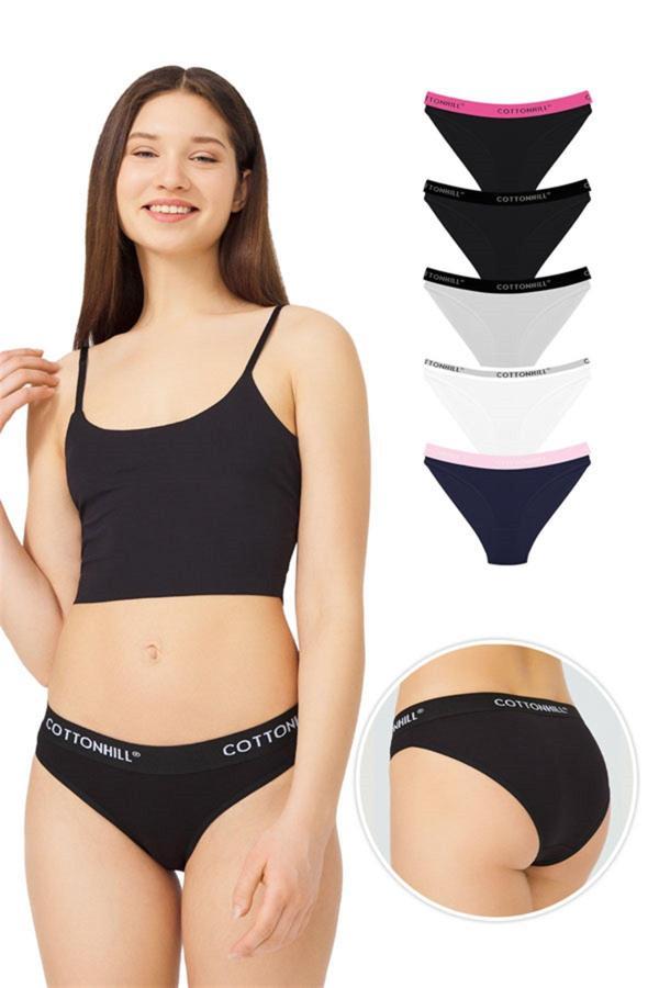 Pamuklu Basic Kadın Bikini Külot 5'li Paket - Image 1