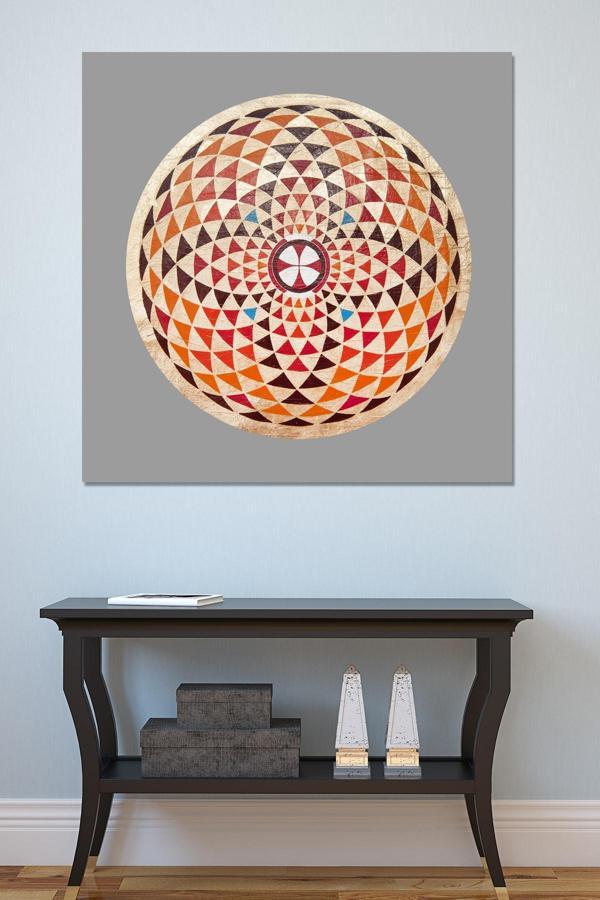 Morfil Sanat Atölyesi Yaşam Çiçeği Kutsal Geometri Sri Yantra Kanvas Tablo (8 Farklı Ölçü) - Image 1