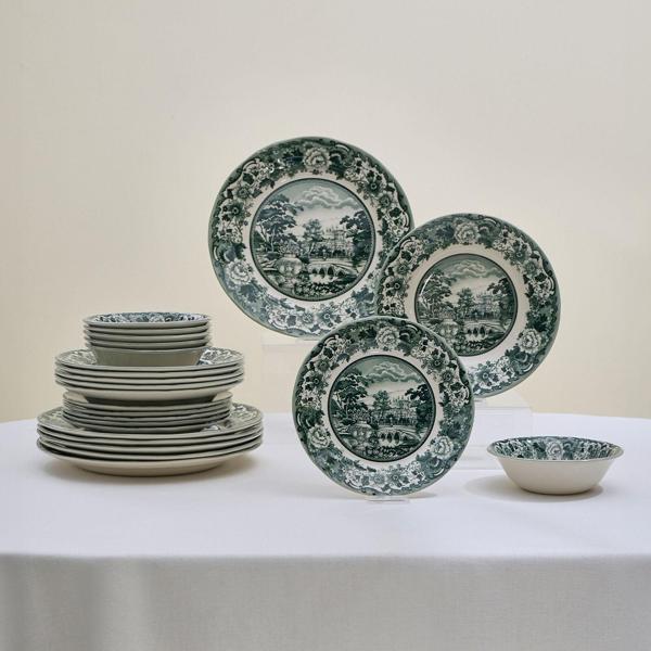 Karaca Old Town 24 Parça 6 Kişilik Yemek Takımı Yeşil - Image 1