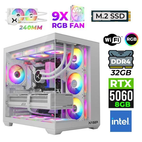 Xaser Neon X60 Intel i3 14100F 32GB Ram 1TB M.2 NVMe SSD 8GB RTX5060 Sıvı Soğutmalı Oyuncu Tavsiye Sistem - Image 1