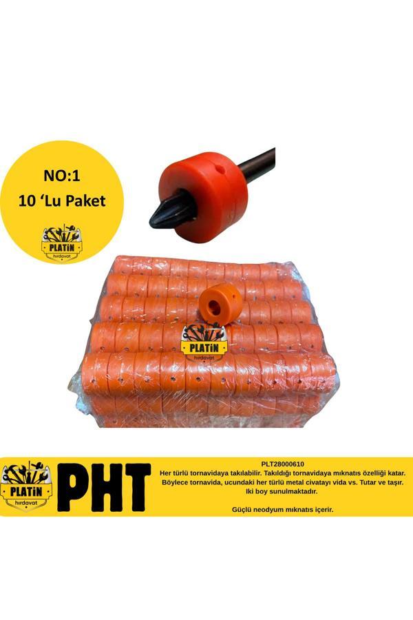 Platin Hırdavat Apex No:1 Bits Tutucu Mıknatıs Halkası Turuncu Tornavida Ucu Mıknatısı 10 Adet Plt28000610 - Image 1