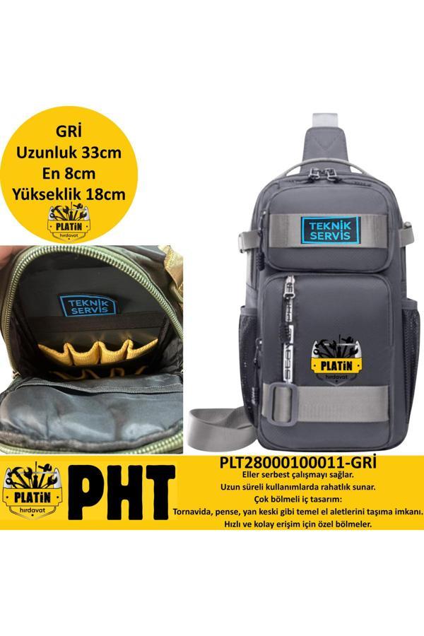 Platin Hırdavat Cross Body Askılı Teknisyen Çanta Gri Plt280001000111 - Image 1